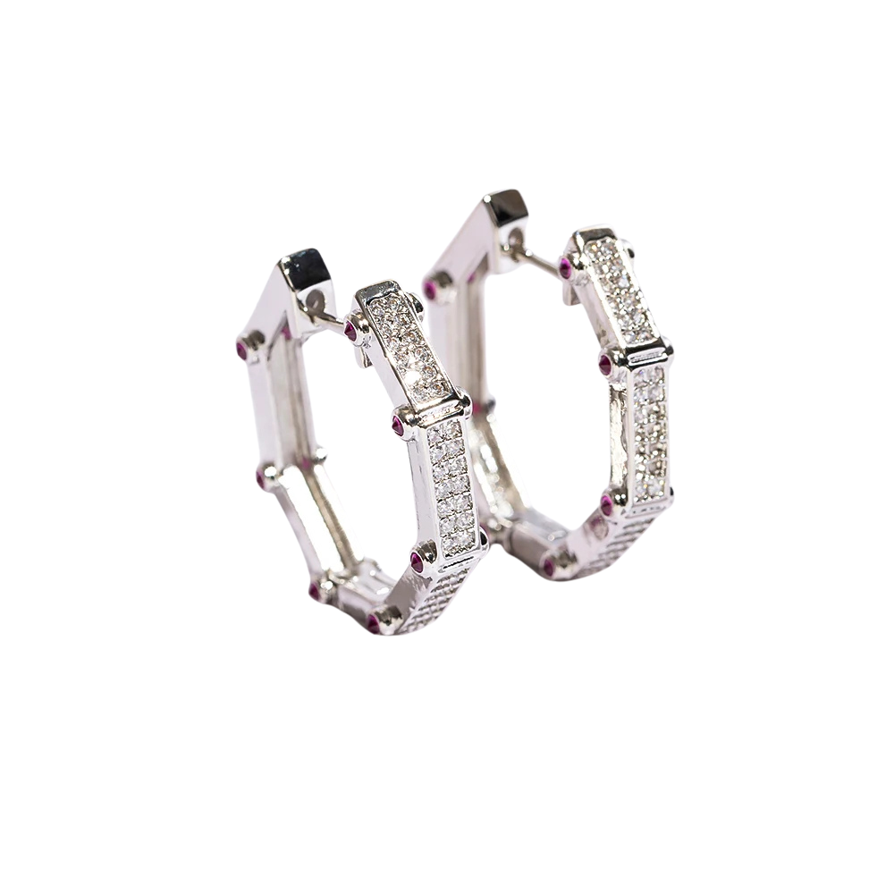 Crystal-Set Angular Hoops