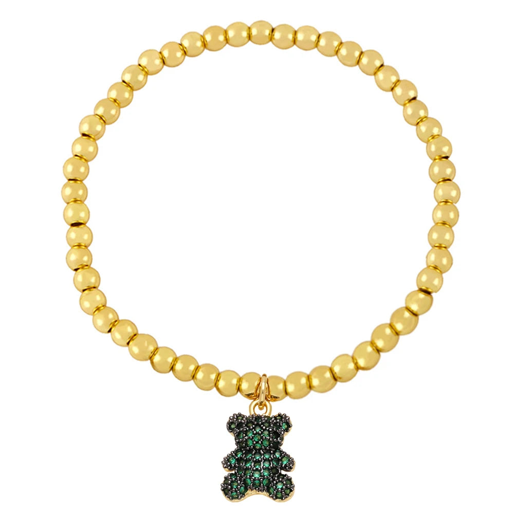 Bracelet Ours en peluche - Vert
