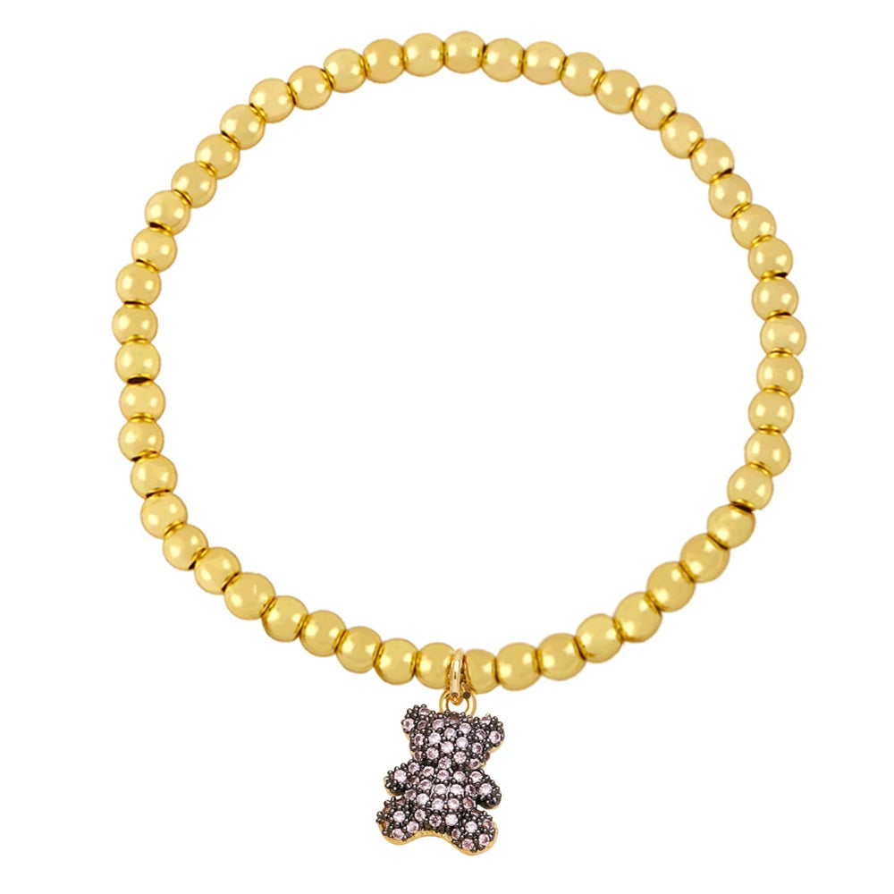 Bracelet Ours en peluche - Rose