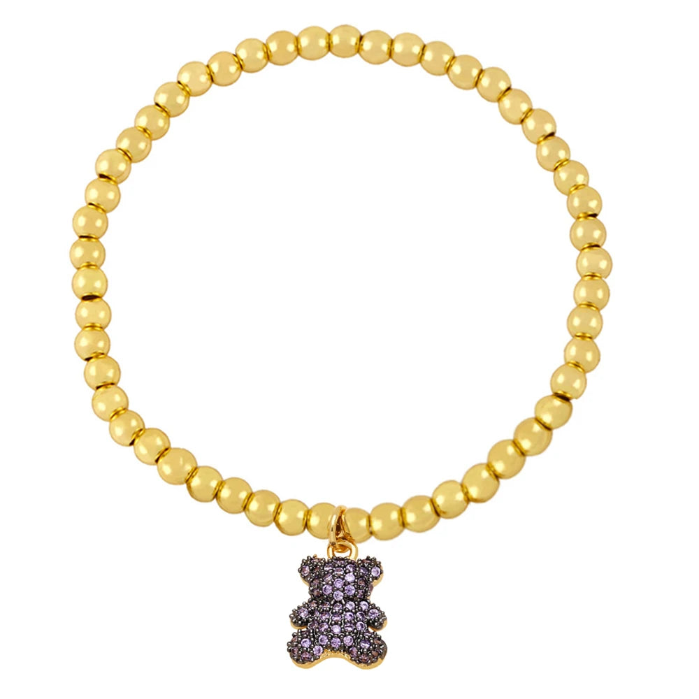 Bracelet Ours en peluche - Violet