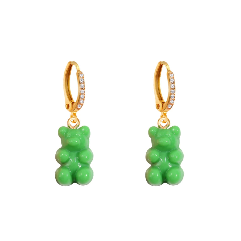 Green Gummy Bear Earrings