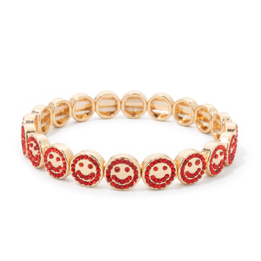 Smile Bracelet with Sparkling Red Details
