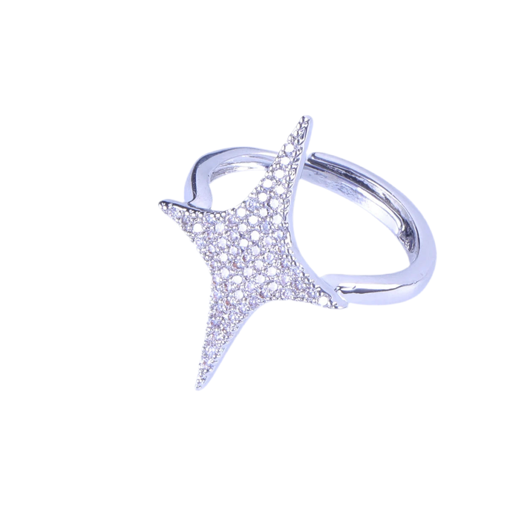 Starburst Pavé Ring – Silver