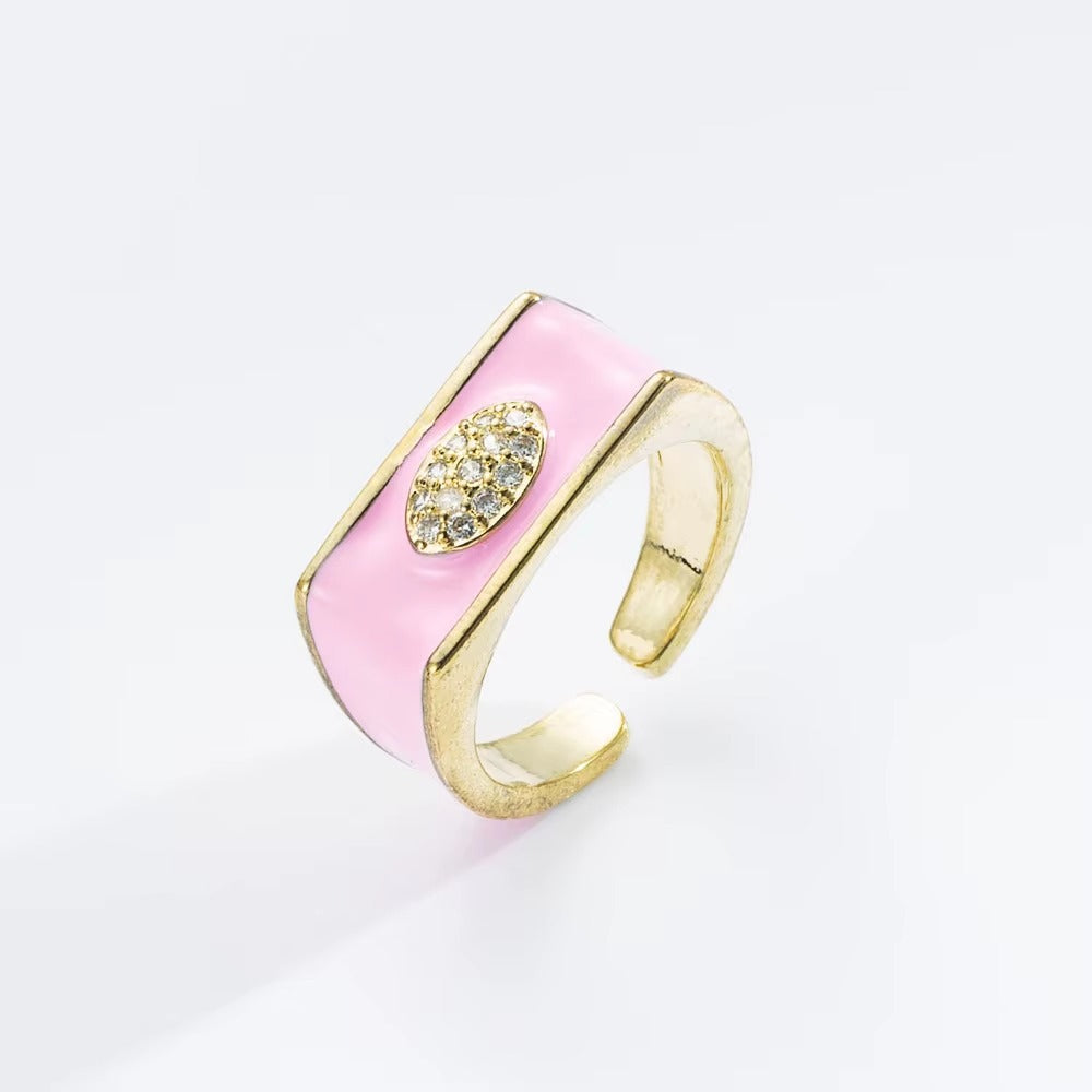 Celestial moon ring pink - Happy gems