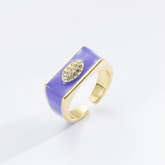 Celestial moon ring purple - Happy gems