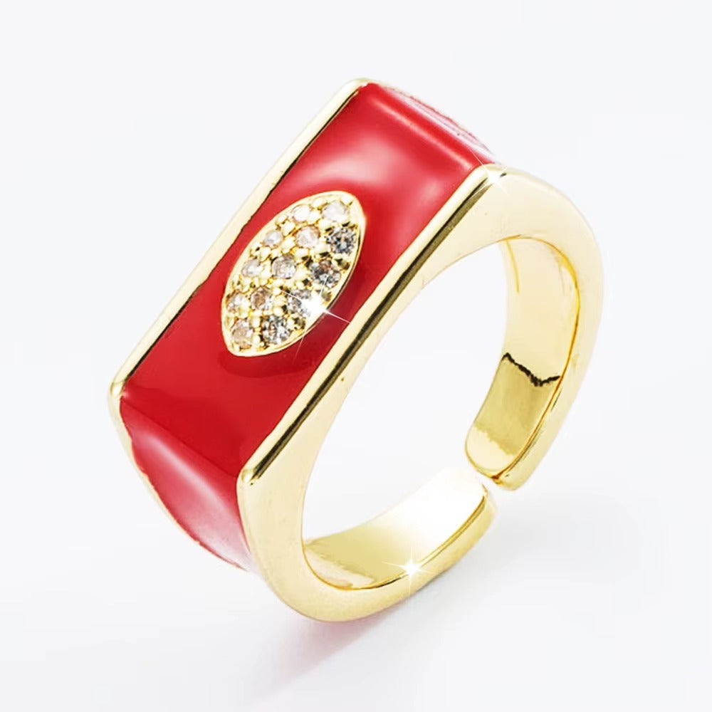 Celestial moon ring red - Happy gems