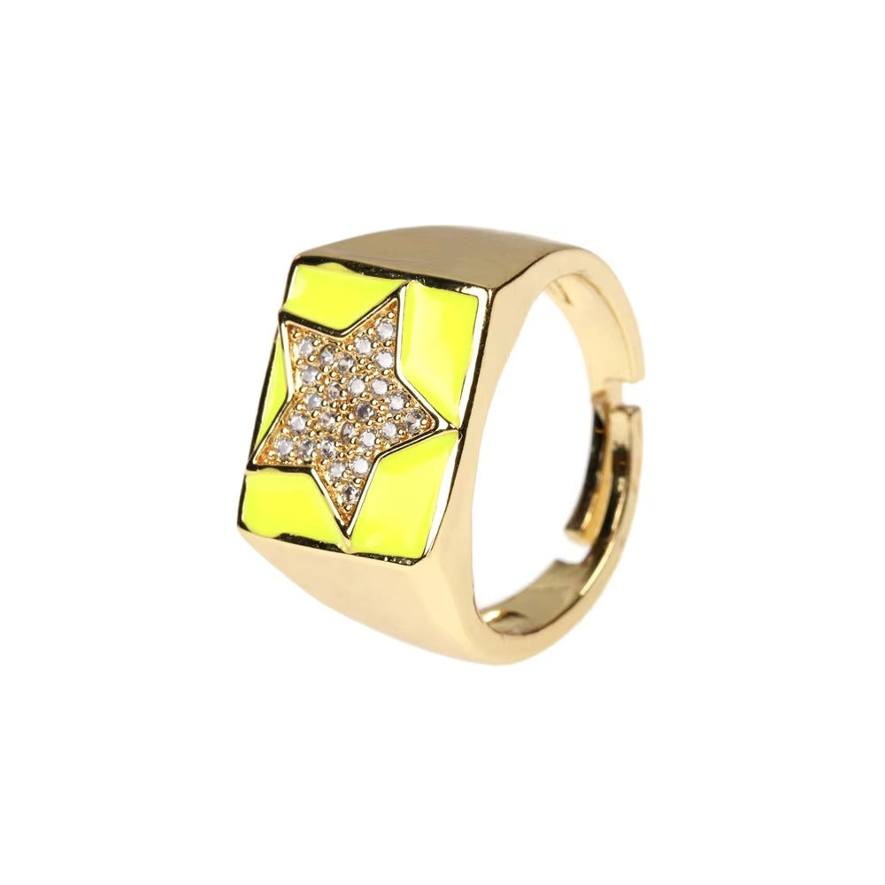 Celestial star ring yellow - Happy gems