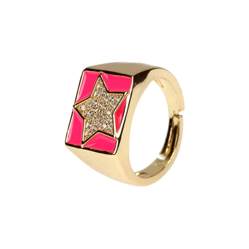 Celestial star ring pink - Happy gems