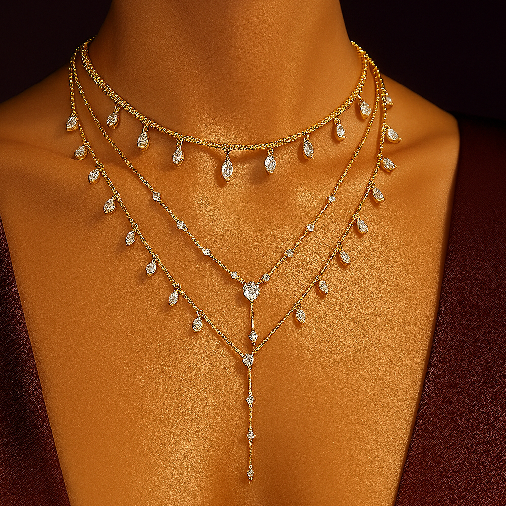 Triptyque – Set of 3 Gold-Plated Necklaces