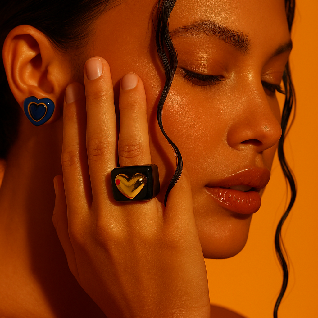 Black Heart Statement Ring