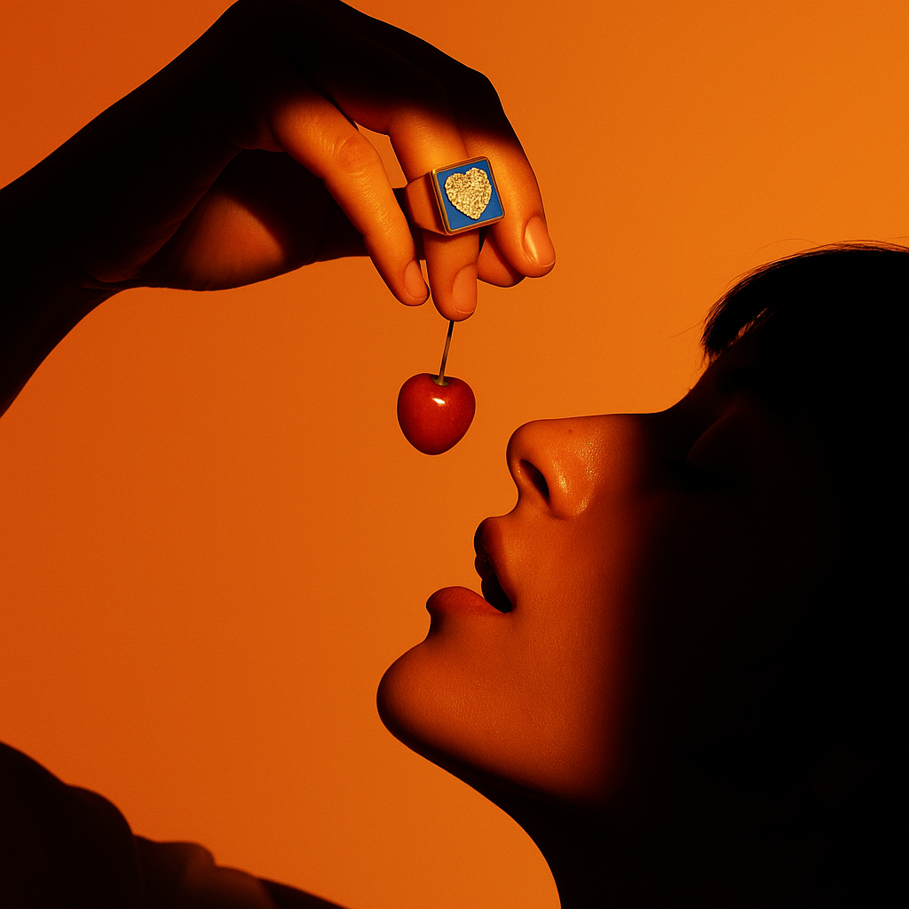 Bague coeur céleste bleu