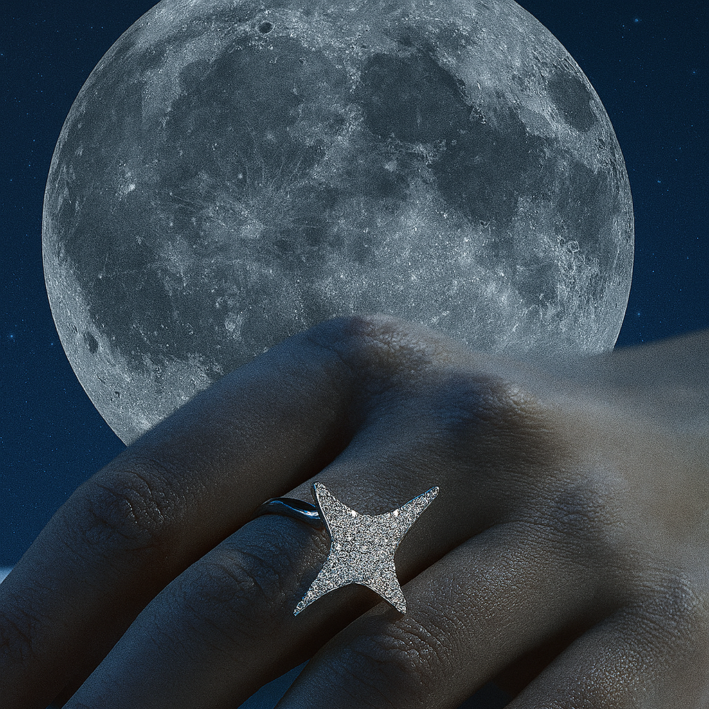 Starburst Pavé Ring – Silver