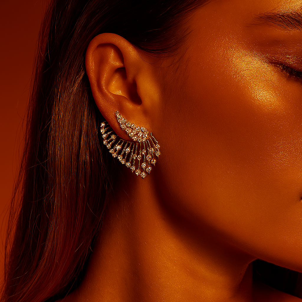 Crystal Fan Earring