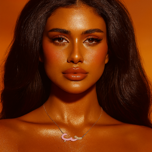 Arabic Script Necklace in Rose