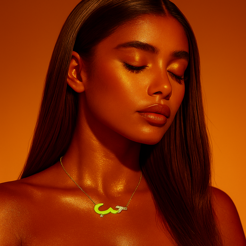 Arabic Script Necklace in yellow