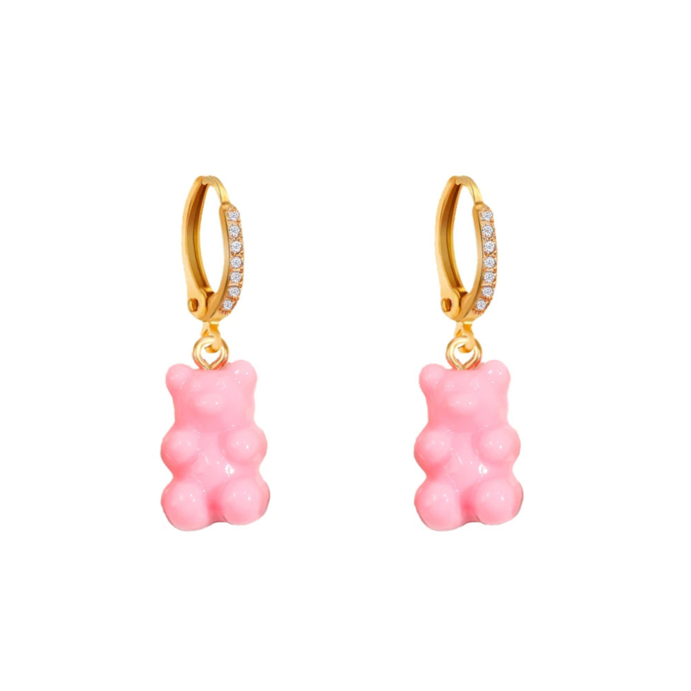 Pink Gummy Bear Earrings