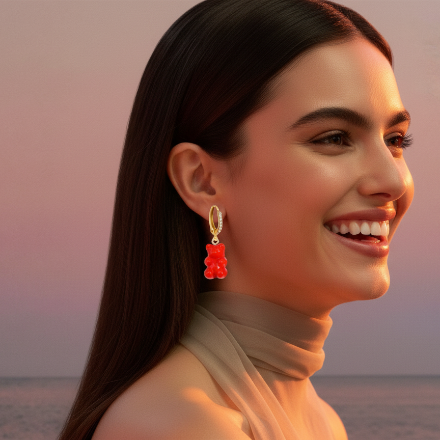 Boucles d'oreilles triangle géométrique vertes