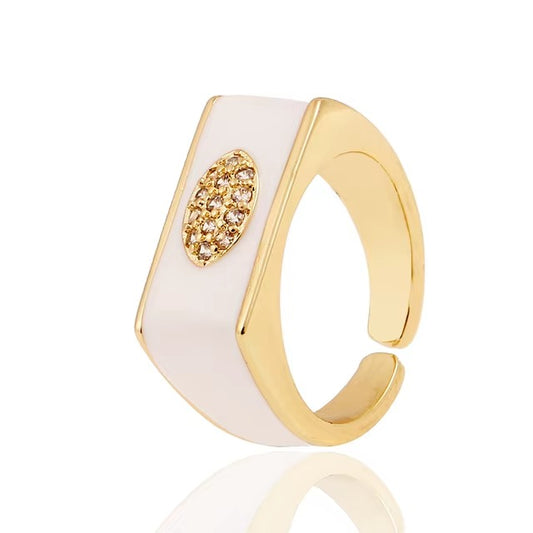 Celestial moon ring white - Happy gems