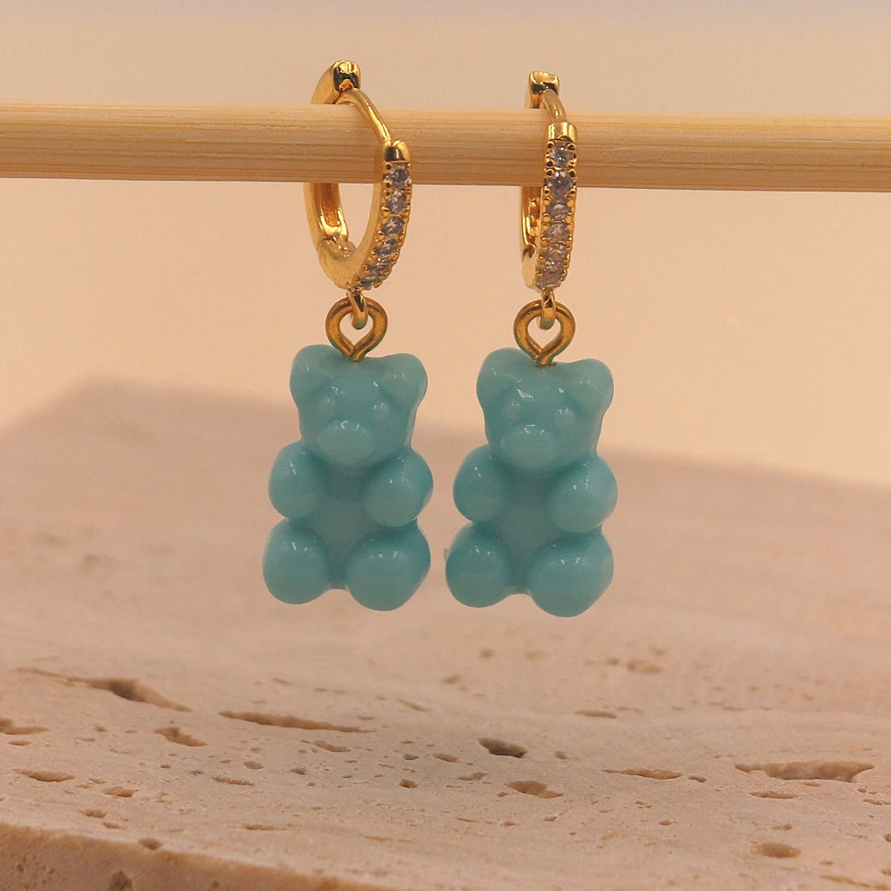 Earrings Teddy bears - Happy gems