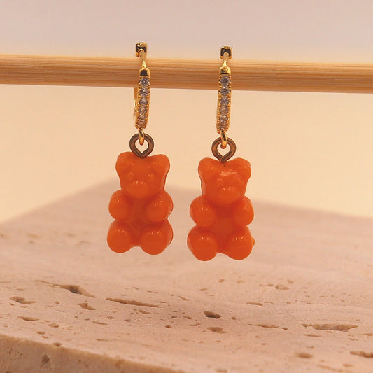 Earrings Teddy bears - Happy gems