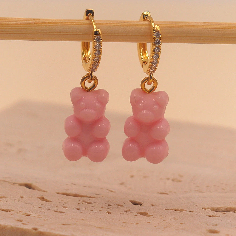 Earrings Teddy bears - Happy gems