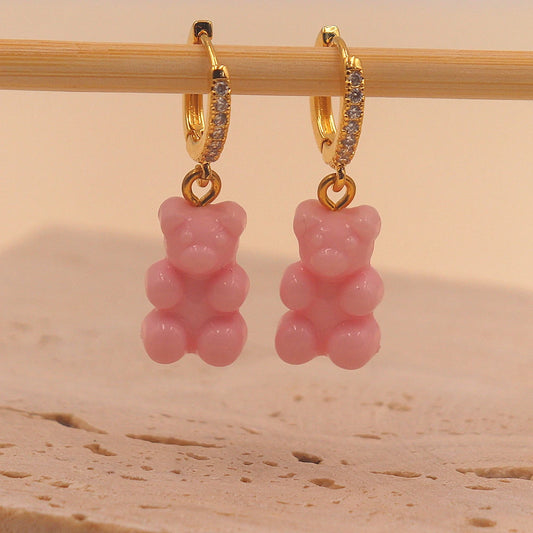 Earrings Teddy bears - Happy gems