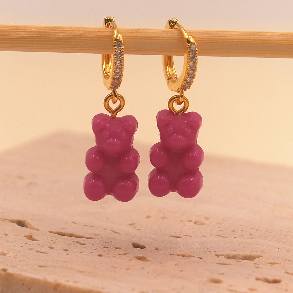 Earrings Teddy bears - Happy gems