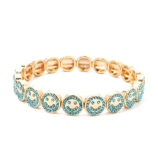 Smile bracelet with sparkling blue details - Happy gems