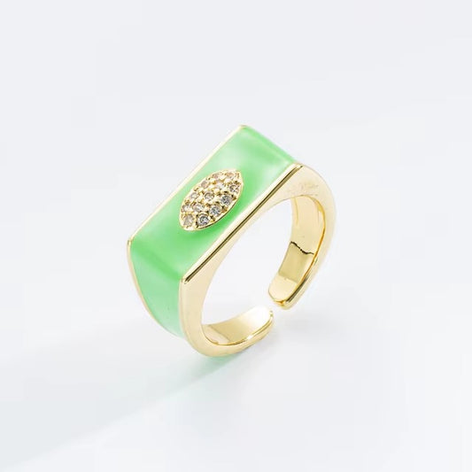 Celestial moon ring green - Happy gems