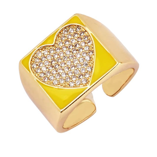 Celestial heart ring yellow - Happy gems