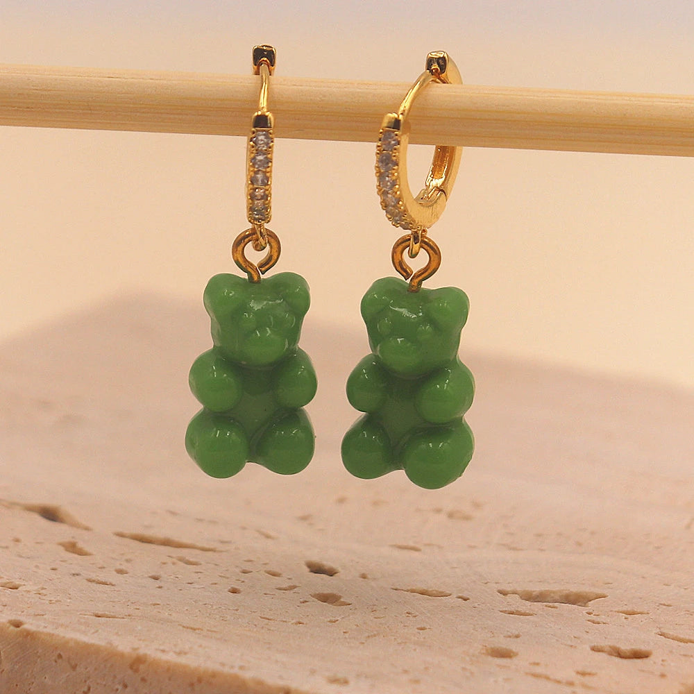 Earrings Teddy bears - Happy gems