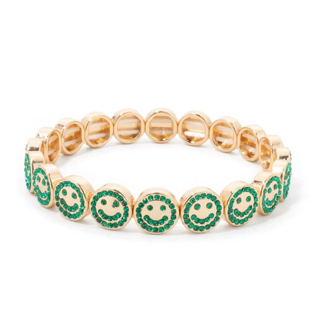 Smile bracelet with sparkling green details - Happy gems