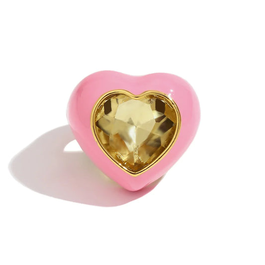 Elegant Heart Rings - Pink