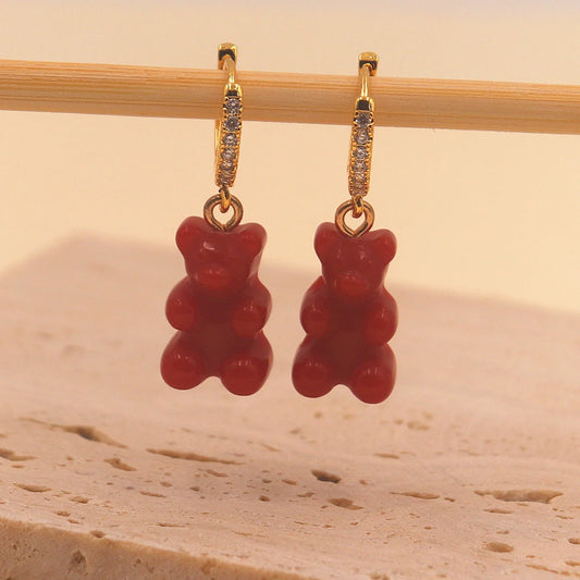 Earrings Teddy bears - Happy gems