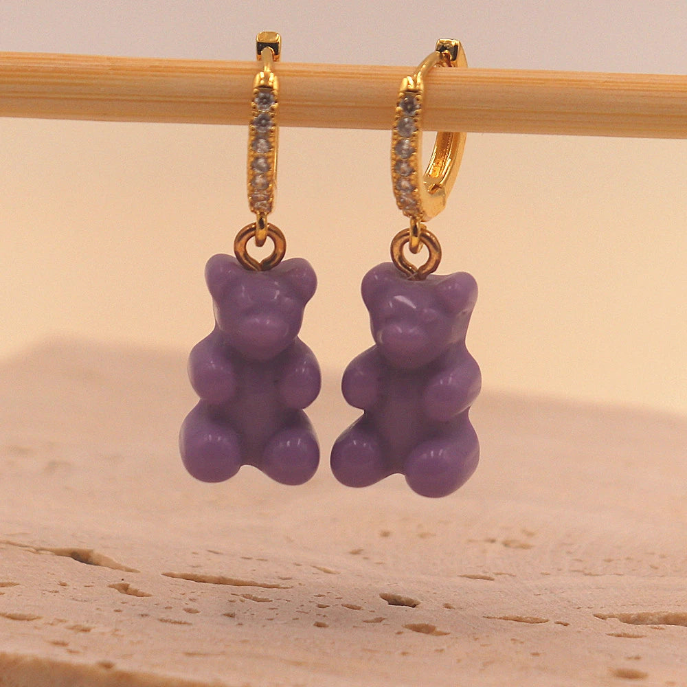 Earrings Teddy bears - Happy gems