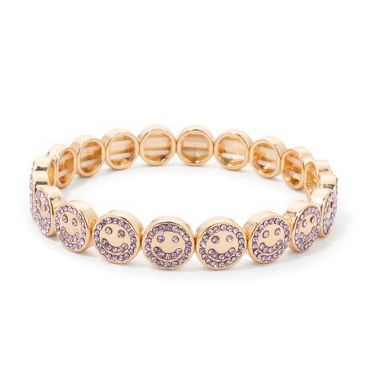 Smile bracelet with sparkling white details - Happy gems