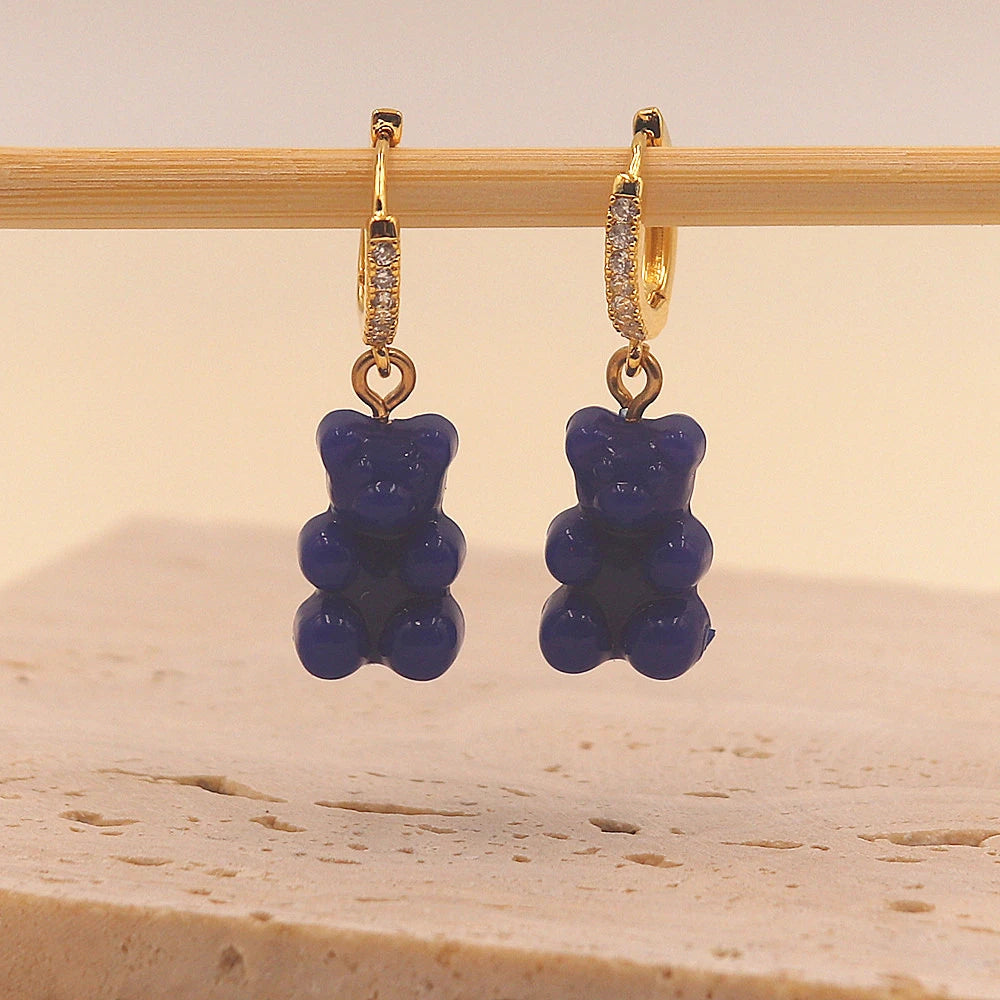 Earrings Teddy bears - Happy gems