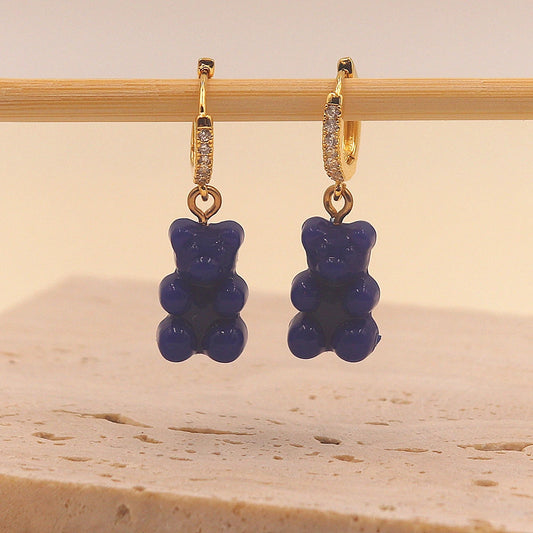 Earrings Teddy bears - Happy gems