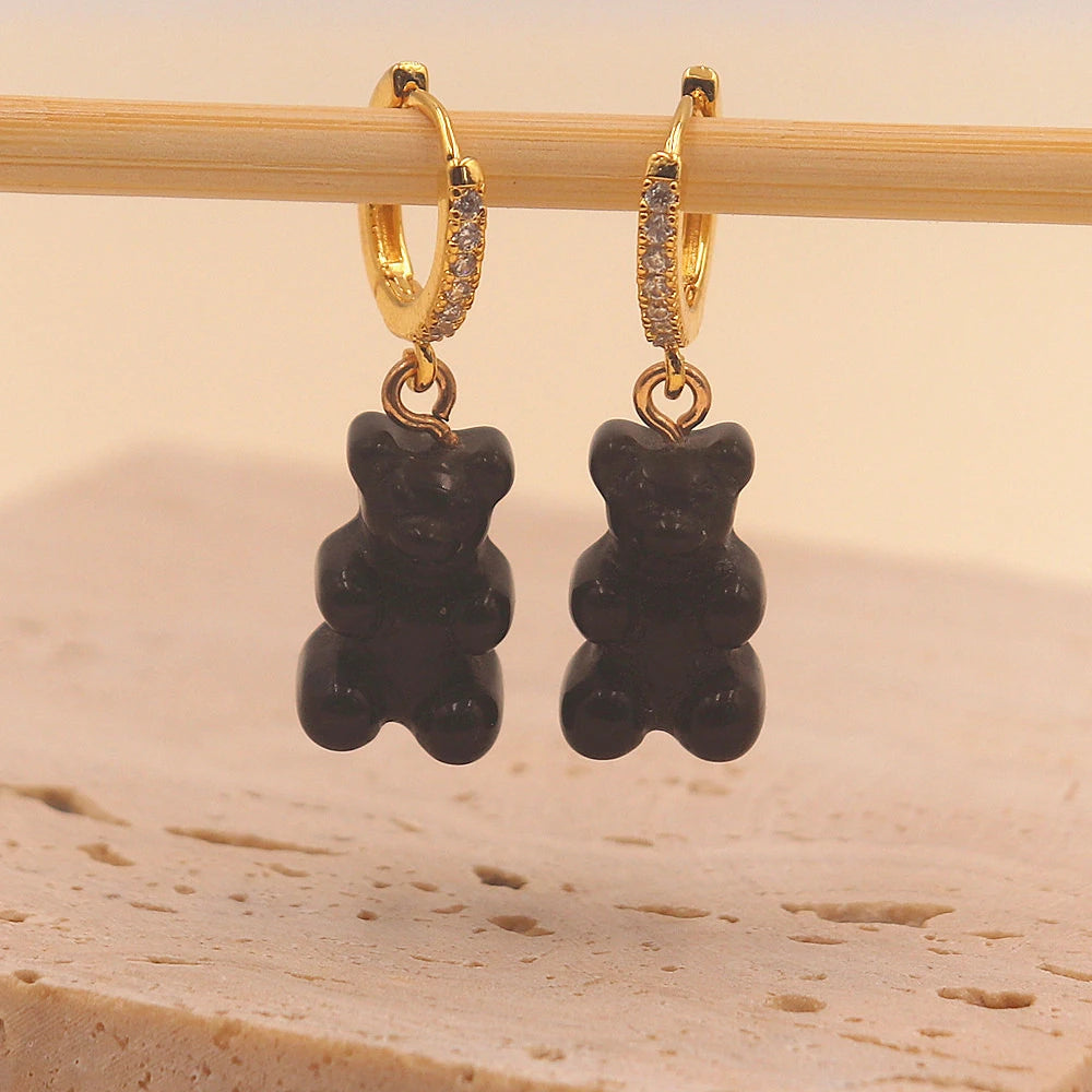 Earrings Teddy bears - Happy gems