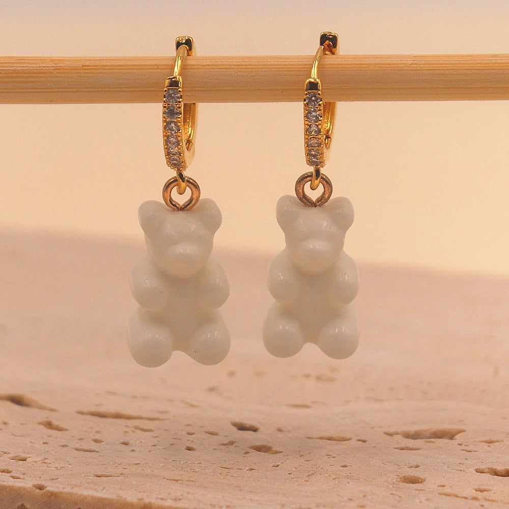 Earrings Teddy bears - Happy gems