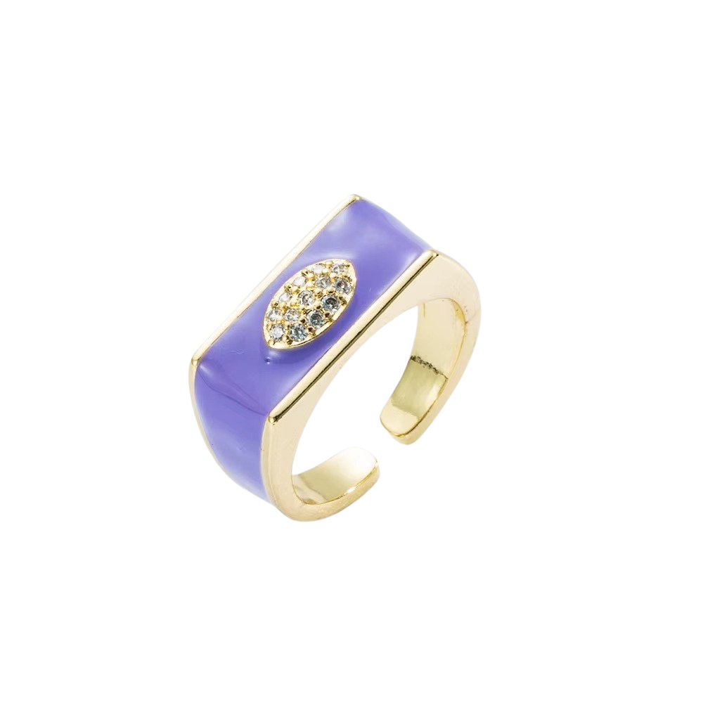 Bague lune céleste violette