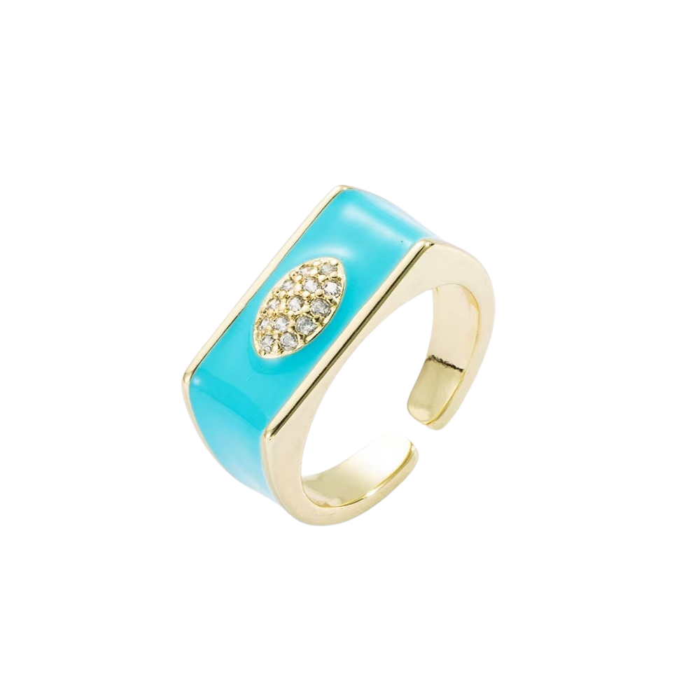 Bague lune céleste bleue