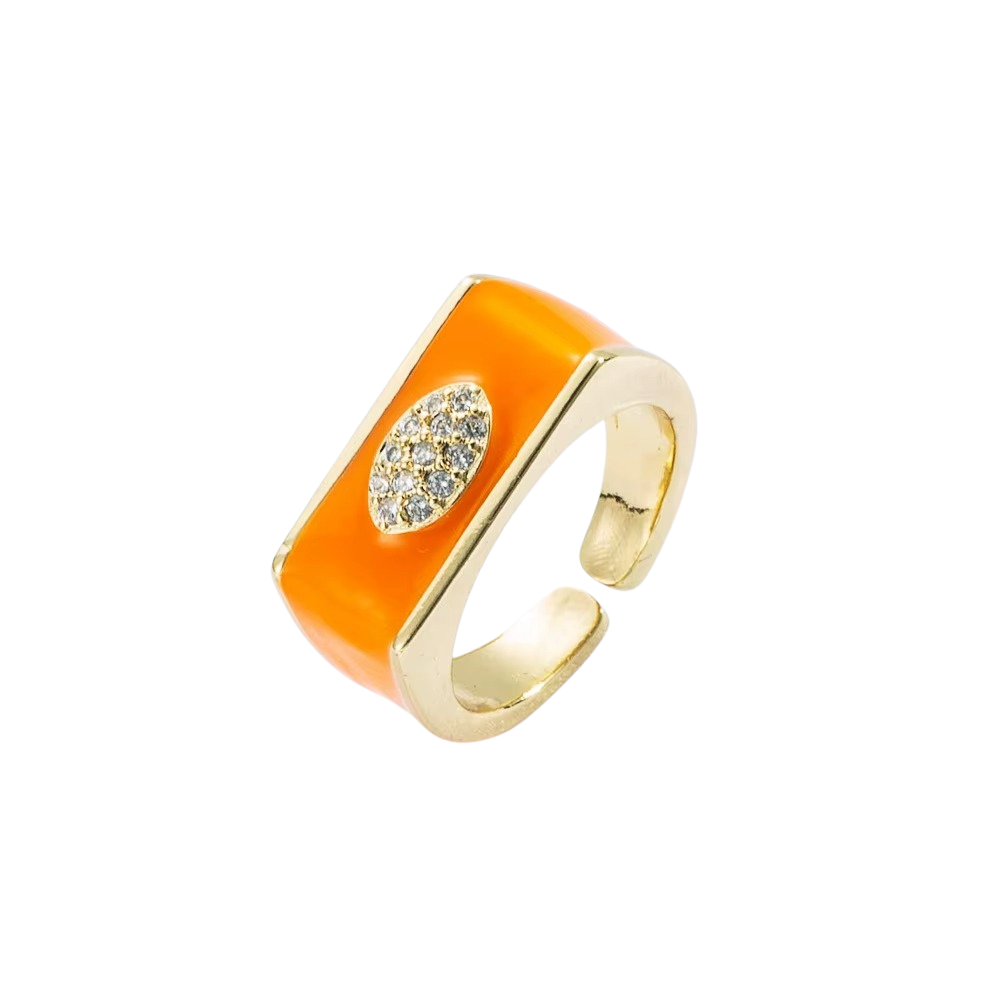 Bague lune céleste orange